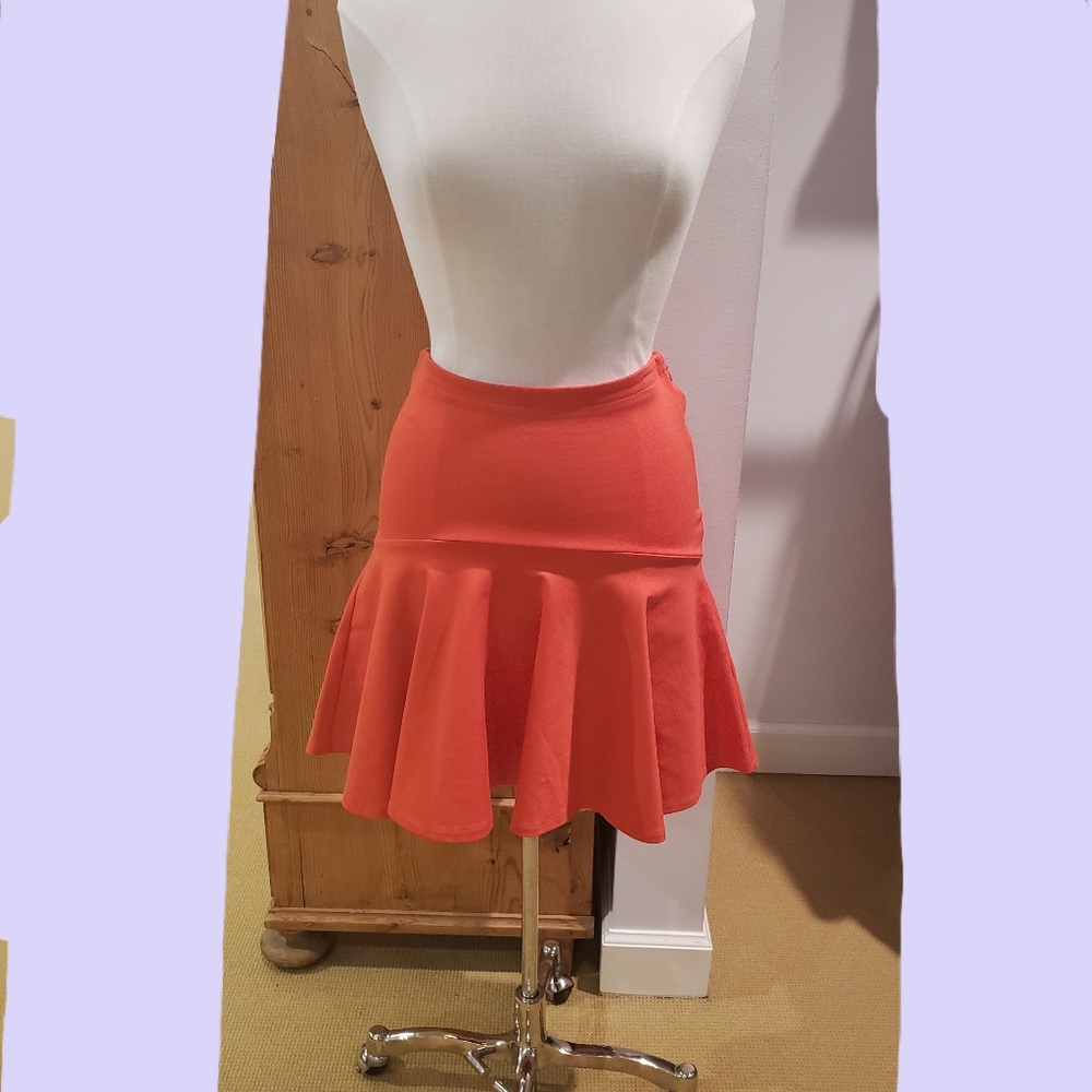 French Connection red skater style skirt